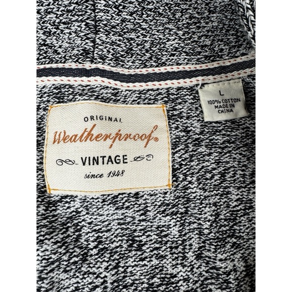 Weatherproof Mens Shawl Collar Fair Isle Cardigan Sweater L Gray Heritage Preppy - Picture 2 of 8